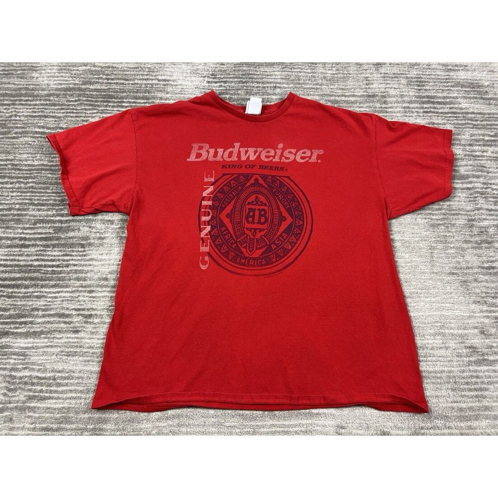 Budweiser Junk Food Tees Shirt Mens Large Red Short Sleeve Tee Cotton